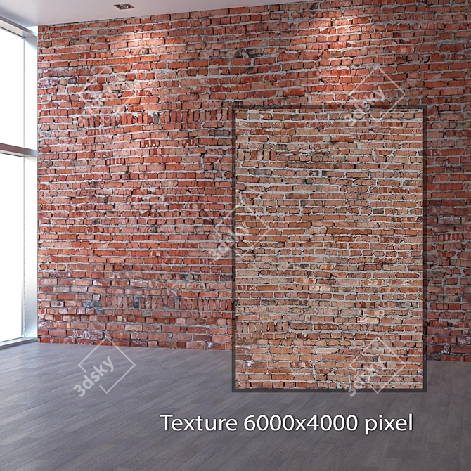 Seamless Brick Texture 4K 3D model image 2