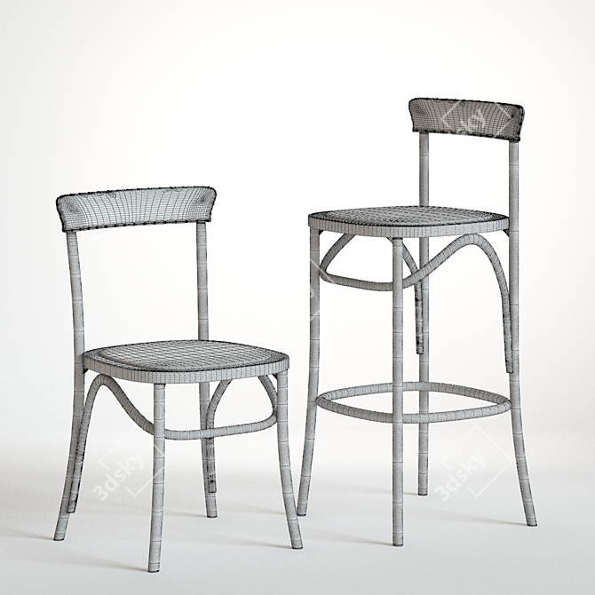 Elegant Pottery Barn Lucas Chair 3D model image 2