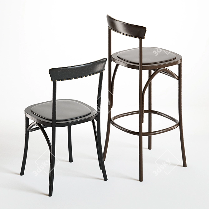 Elegant Pottery Barn Lucas Chair 3D model image 3