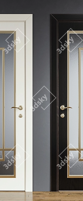 Classic Interior Door (10 Pieces) 3D model image 2