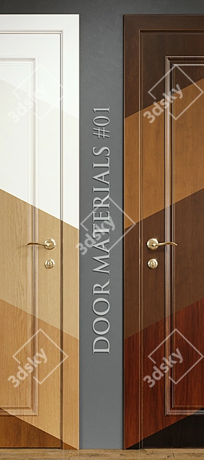 Classic Interior Door (10 Pieces) 3D model image 3