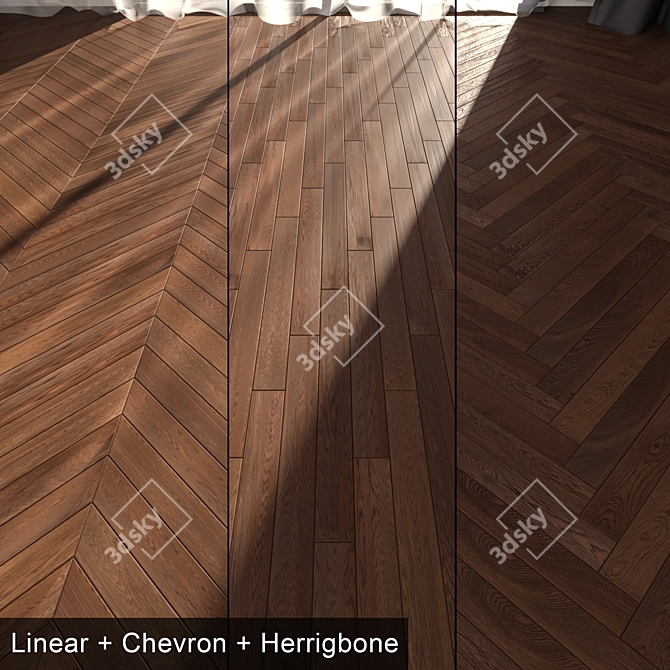 Tamarindo Oak Parquet: Luxury Flooring 3D model image 1