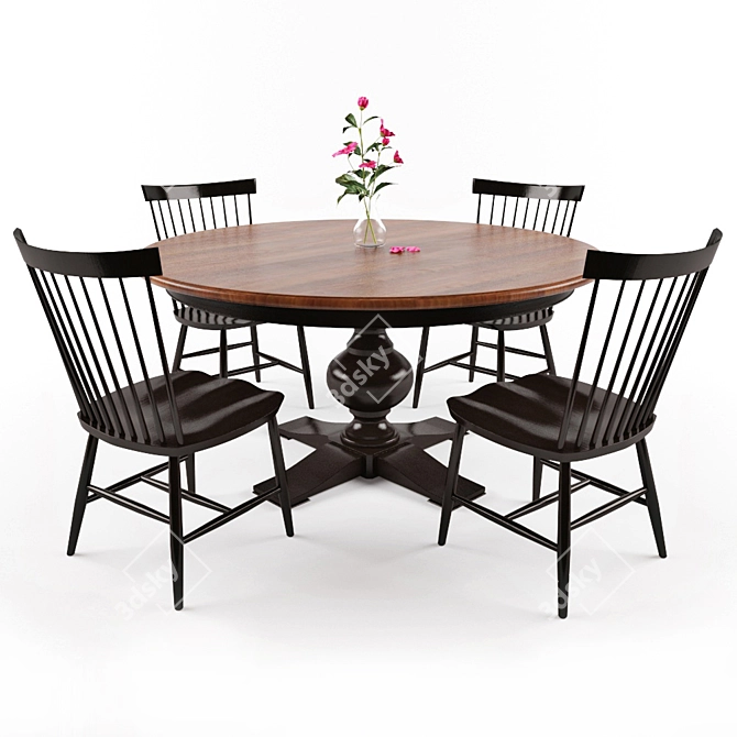 Elegant Round Dining Table 3D model image 1