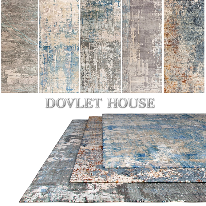 DOVLET HOUSE 5-Piece Carpets Set (Part 217) 3D model image 1