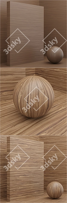 Seamless Wood/Veneer Set - 4 Tones 3D model image 2