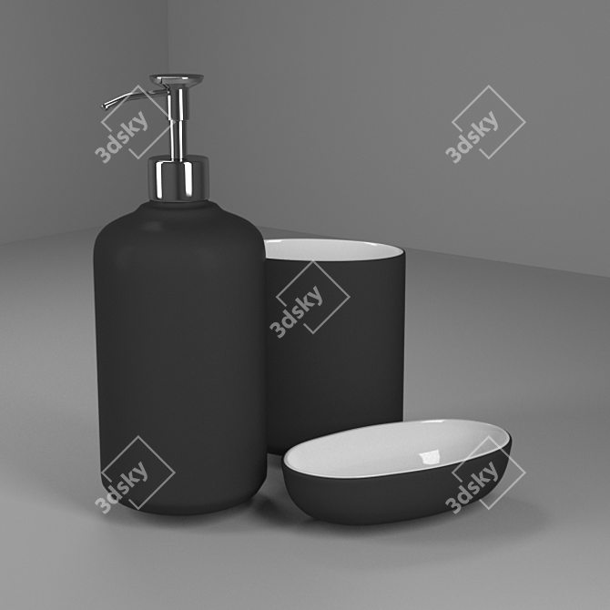 Eco-Friendly Bathroom Set 3D model image 1