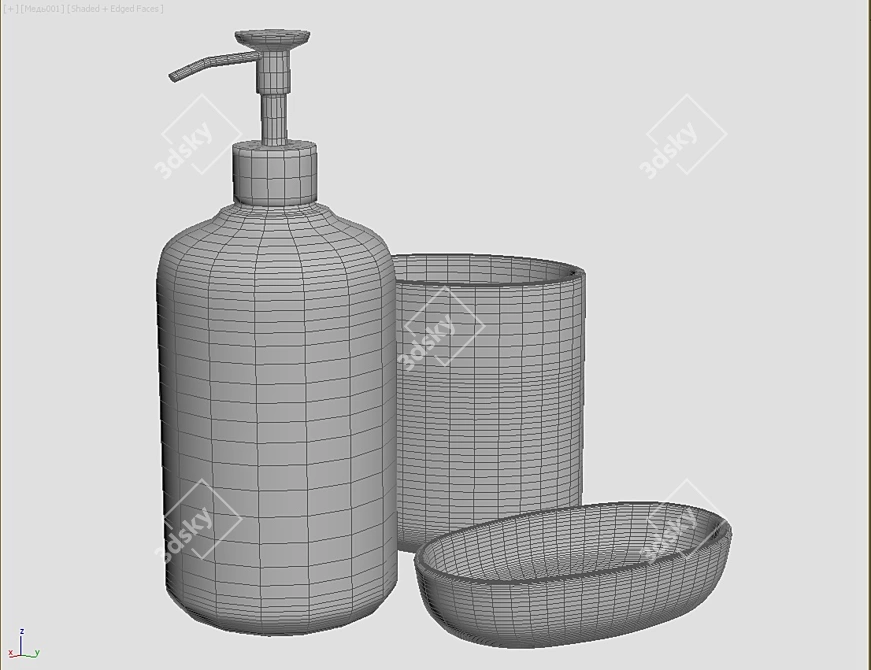 Eco-Friendly Bathroom Set 3D model image 2