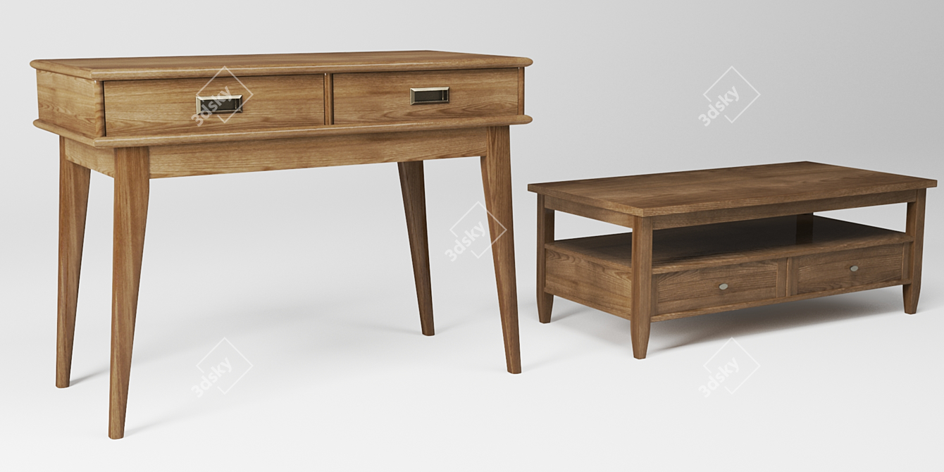 Modern Dining Table Set 3D model image 3