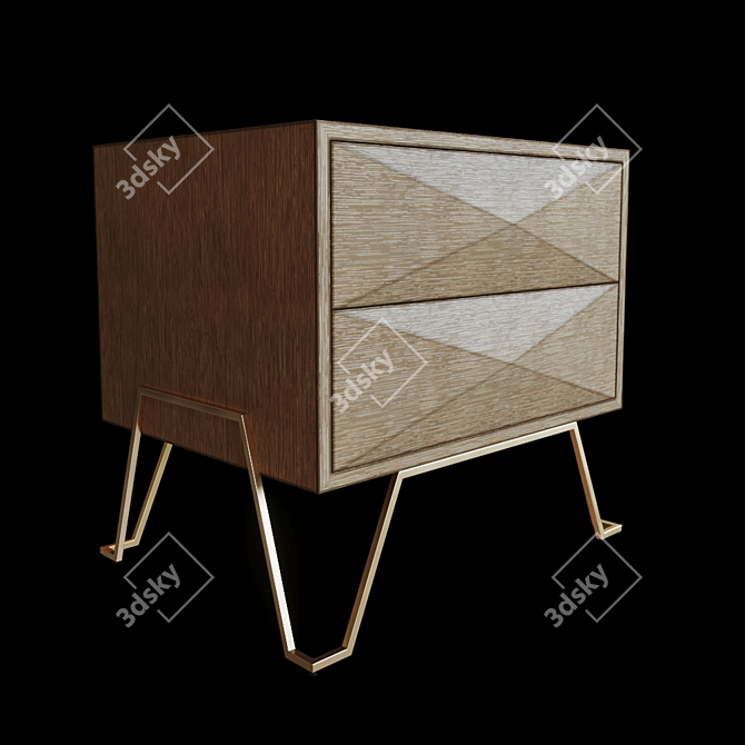 Highland Bed Side Table: Rustic Elegance 3D model image 1