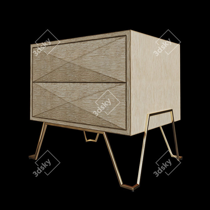 Highland Bed Side Table: Rustic Elegance 3D model image 2