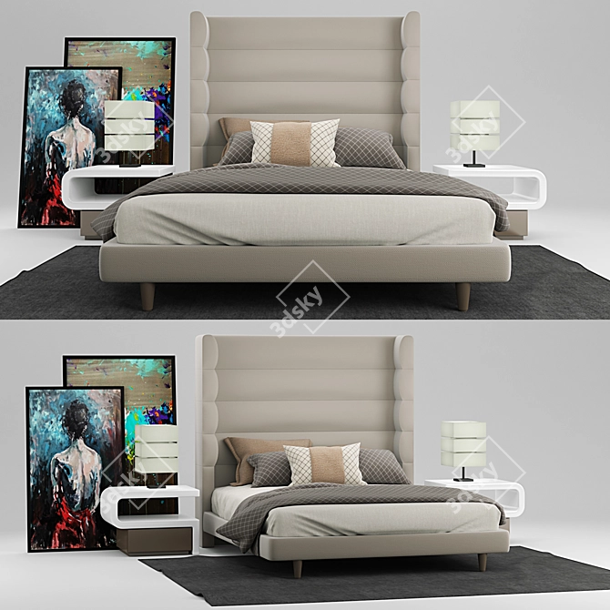 Elegant Haven Dream Bed 3D model image 1
