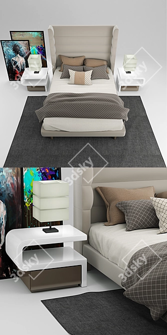 Elegant Haven Dream Bed 3D model image 2