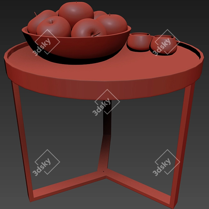 Elegant Parquet Coffee Tables 3D model image 3