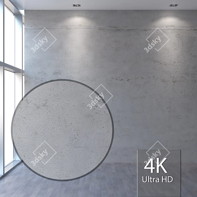 Seamless 4K Concrete Texture 3D model image 1