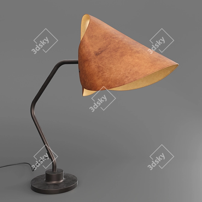 Title: Elegant Leather Table Lamp 3D model image 1