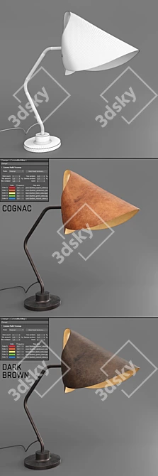 Title: Elegant Leather Table Lamp 3D model image 2