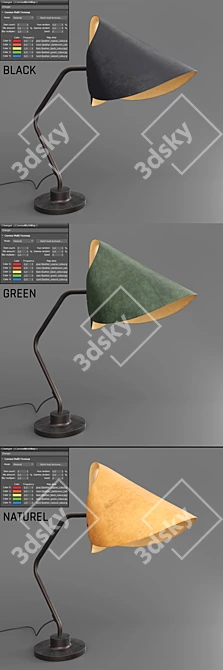 Title: Elegant Leather Table Lamp 3D model image 3