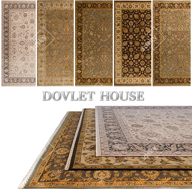 DOVLET HOUSE 5-Piece Carpets 3D model image 1