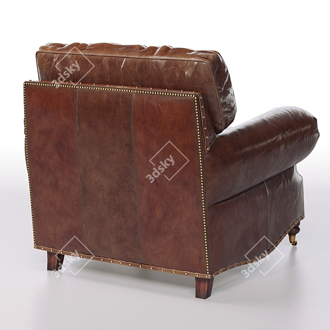 Vintage Leather Papa's Chair 3D model image 2