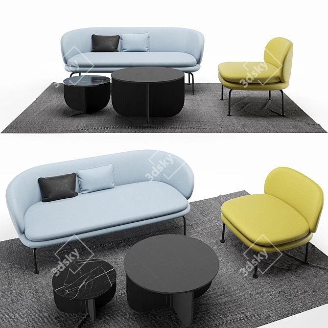 Elegant Soave Sofa 3D model image 1