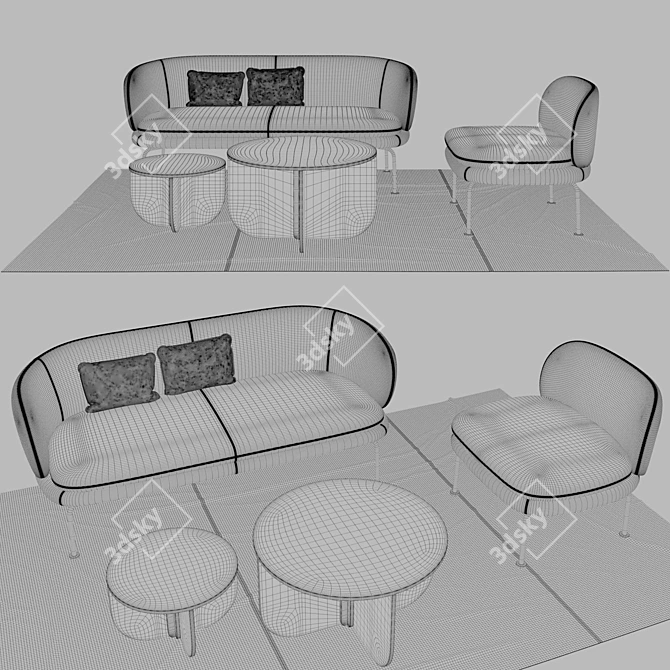 Elegant Soave Sofa 3D model image 2