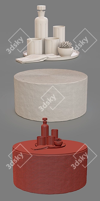 Rustic Harbor Coffee Table Set 3D model image 3