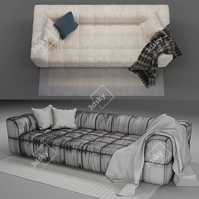 Arflex STRIPS: Stylish Designer Sofa 3D model image 2