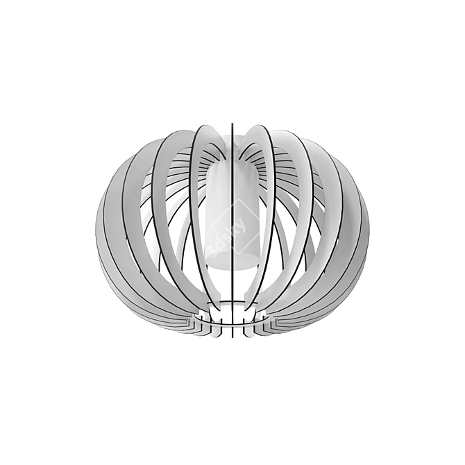 STELLATO 2 Wall-Ceiling Lamp: Elegant Steel, Wood, and Glass Design 3D model image 1