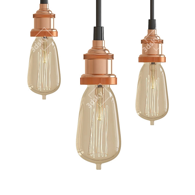 Vintage Edison Pendant Light 3D model image 1