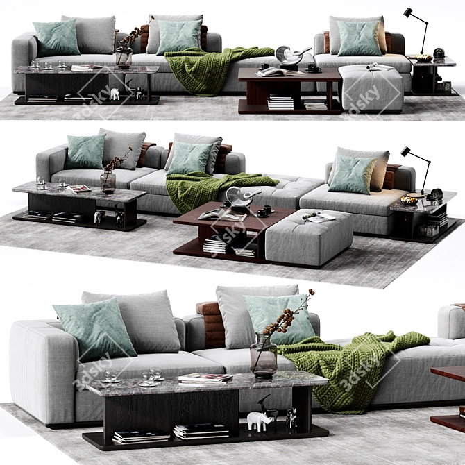 Albert Sofa: Sleek and Stylish Seating 3D model image 1