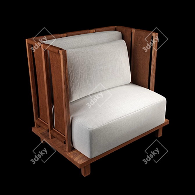 Elegant Shu Yun Lounge Chair 3D model image 1