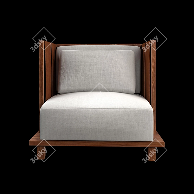 Elegant Shu Yun Lounge Chair 3D model image 2