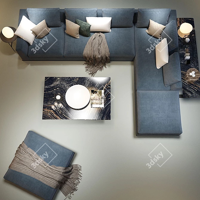 Elegant B&B Furniture Set 001 3D model image 2