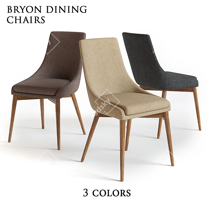 Elegant Bryon Dining Chair: Detailed 3D Model 3D model image 1