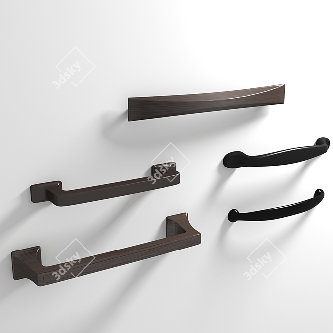 Elegant Cabinet Pull Set 3D model image 1