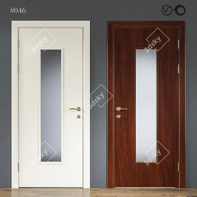 Modern Door #046 3D model image 1