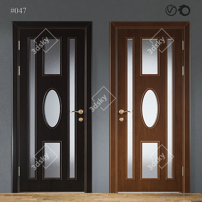 Modern Interior Door #047 3D model image 1