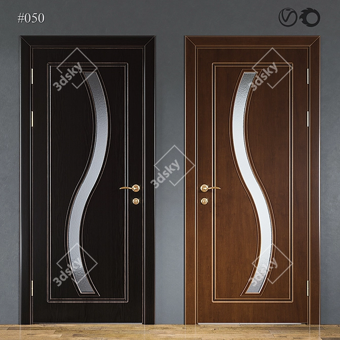 Modern Interior Door #050 3D model image 1