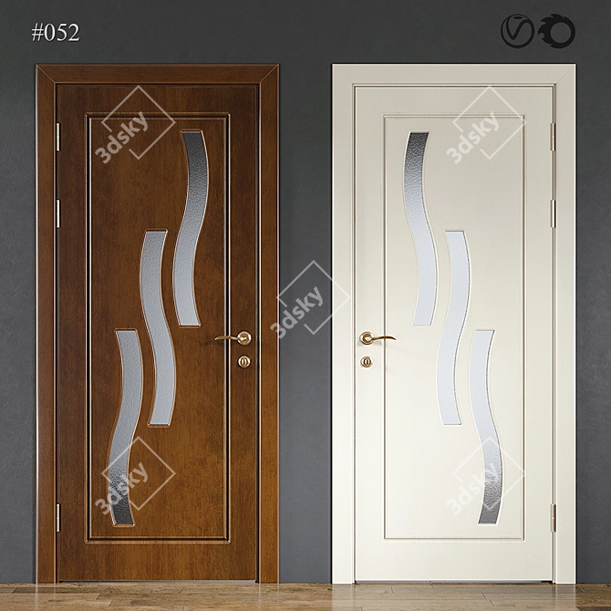 Modern Interior Door #052 - Pack of 10 3D model image 1