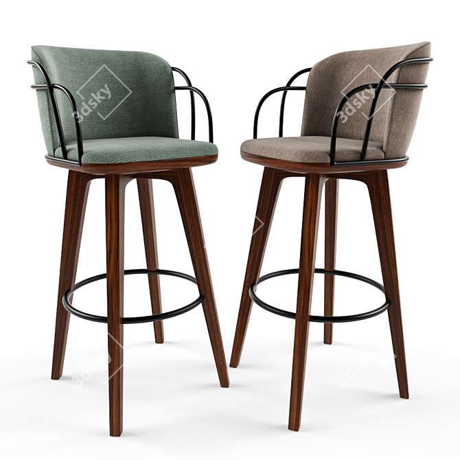 Arven Wa Bar Stool: Sleek and Stylish Seating 3D model image 1