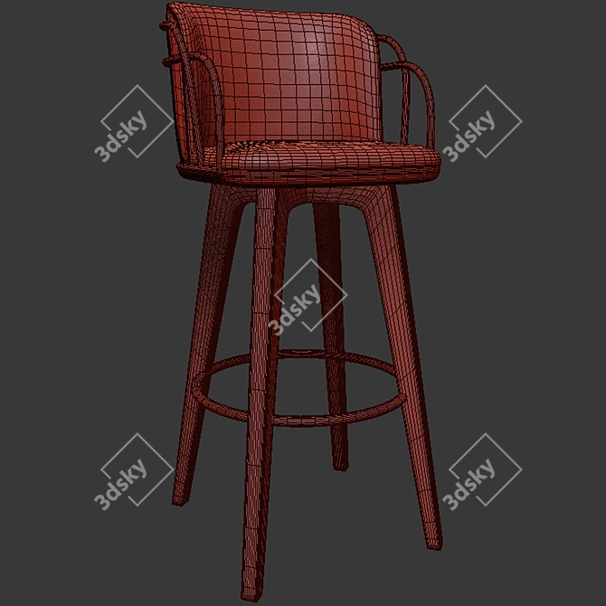 Arven Wa Bar Stool: Sleek and Stylish Seating 3D model image 2