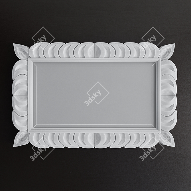 Modern Carved Frame Mirror 3D model image 2