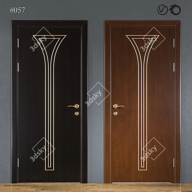 Modern Interior Door #057 3D model image 1