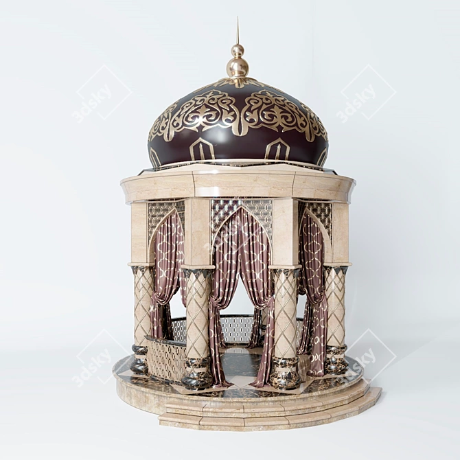 Ethnic Rotunda Paradise: Adjustable 400x700cm 3D model image 1