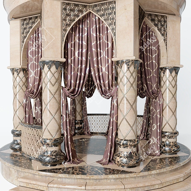 Ethnic Rotunda Paradise: Adjustable 400x700cm 3D model image 2