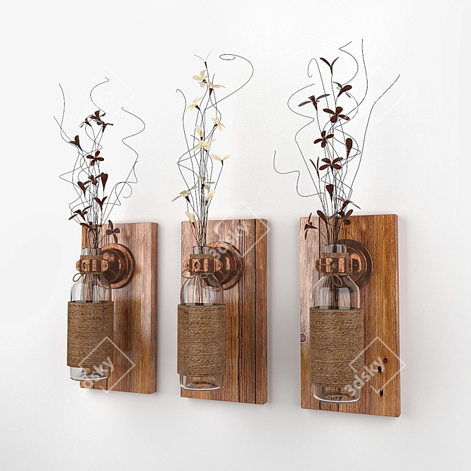 Decorative Hanging Wall Vase - Rustic Home Decor | Bringing Nature Indoors 3D model image 1