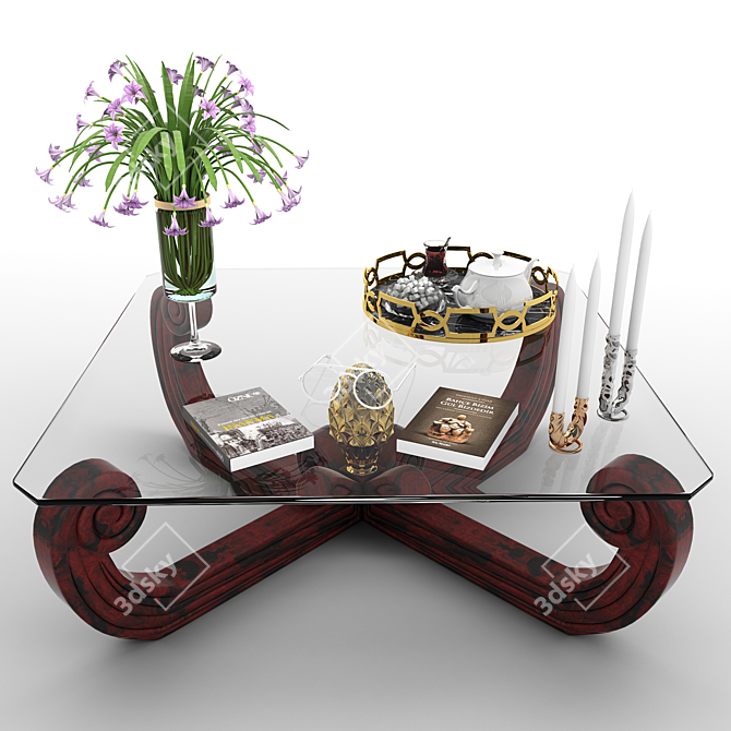 Sleek Snail Design Coffee Table 3D model image 1