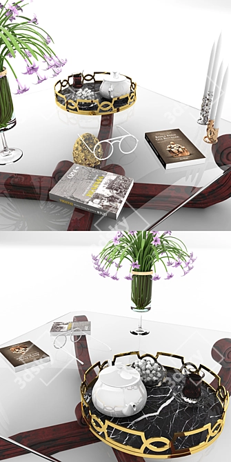 Sleek Snail Design Coffee Table 3D model image 2