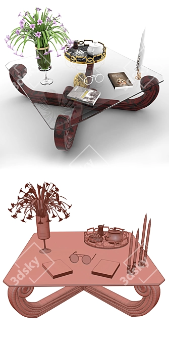 Sleek Snail Design Coffee Table 3D model image 3