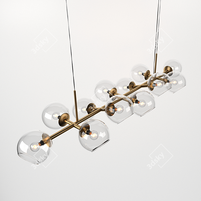 Sparkling Glass Orb Chandelier 3D model image 1